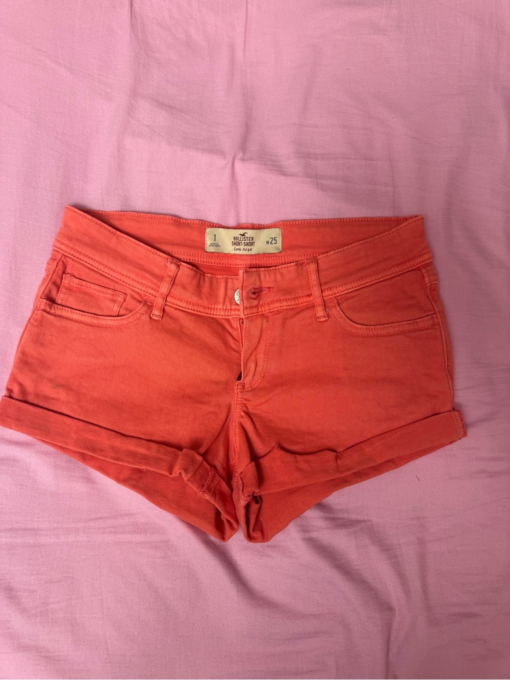 Hollister Coral Denim Shorts